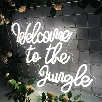 Welcome to The Jungle Neon Sign, LED Neon Light for Wall Decor, USB Powered Hanging Neon Signs,for Home Living Room,Party Bar Wedding Entryway Front Porch Decoration