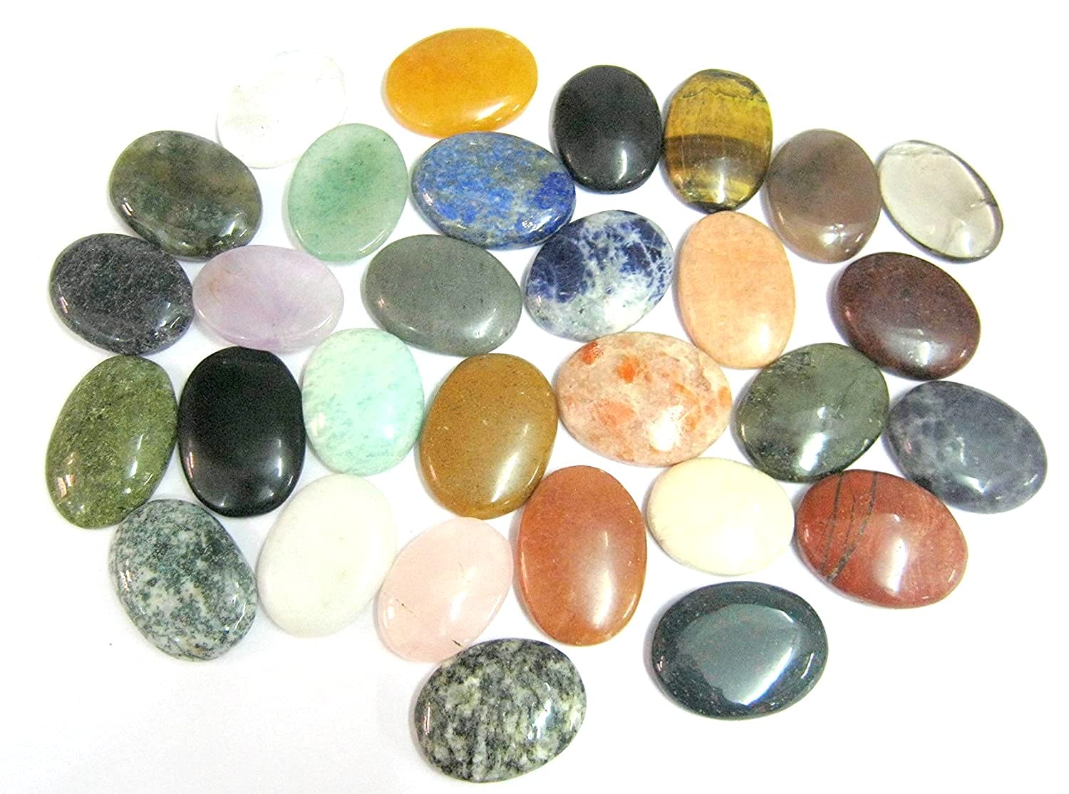 Treinta piedras preciosas piedras de preocupación Reiki cristal curativo regalo de bienestar metafísico pulgar piedra poderosa meditación energía hecha a mano