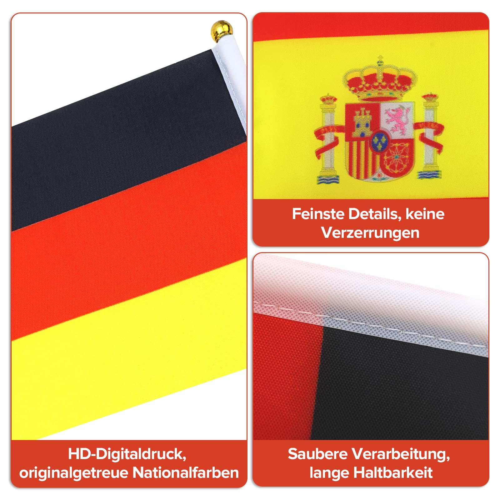 CHRI 2026 Juego de banderas de mano del Mundo | 48 países participantes banderas de país 20 x 13,5 cm con poste de 28 cm | Banderas del Mundo Mundial 2026 Artículos para fans de la Copa del Mundo 2026
