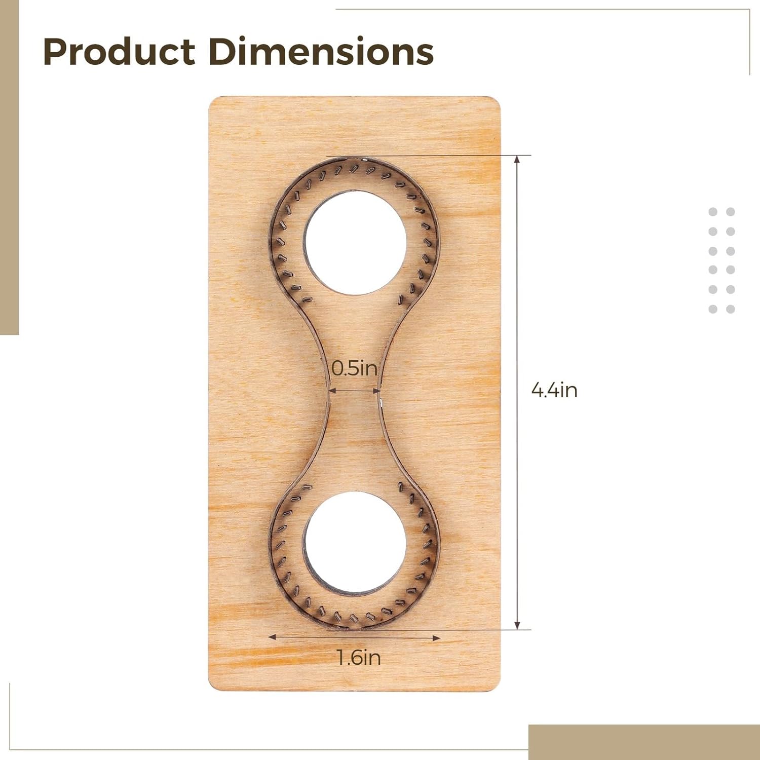 Sharp Steel Leather Cutting Die for DIY Keychains, Punch Mold with Wooden Base, Stamping Tool for Crafts