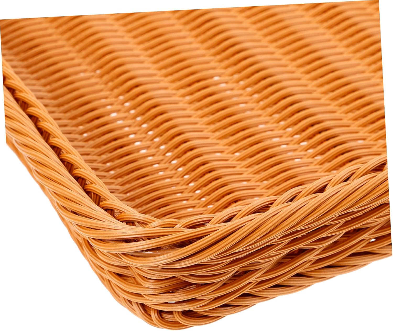 Garneck Elegant Imitation Rattan Shoe Basket Organizer for Use Multi-function Storage for Shoes Books and Sundries High-capacity Decorative Display Basket