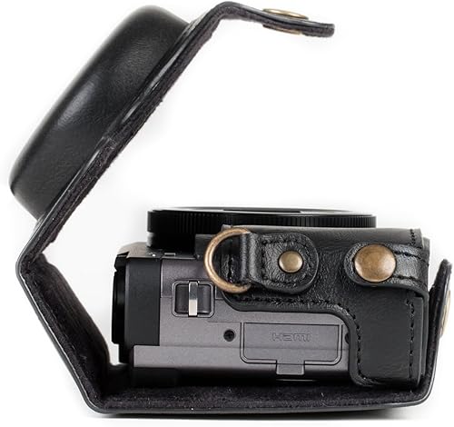 Miniatura 7 de MegaGear MG1258 Ever Ready - Funda de piel para cámara compatible con Panasonic Lumix DC-ZS80, DC-ZS70, DC-TZ95, DC-TZ90, color negro