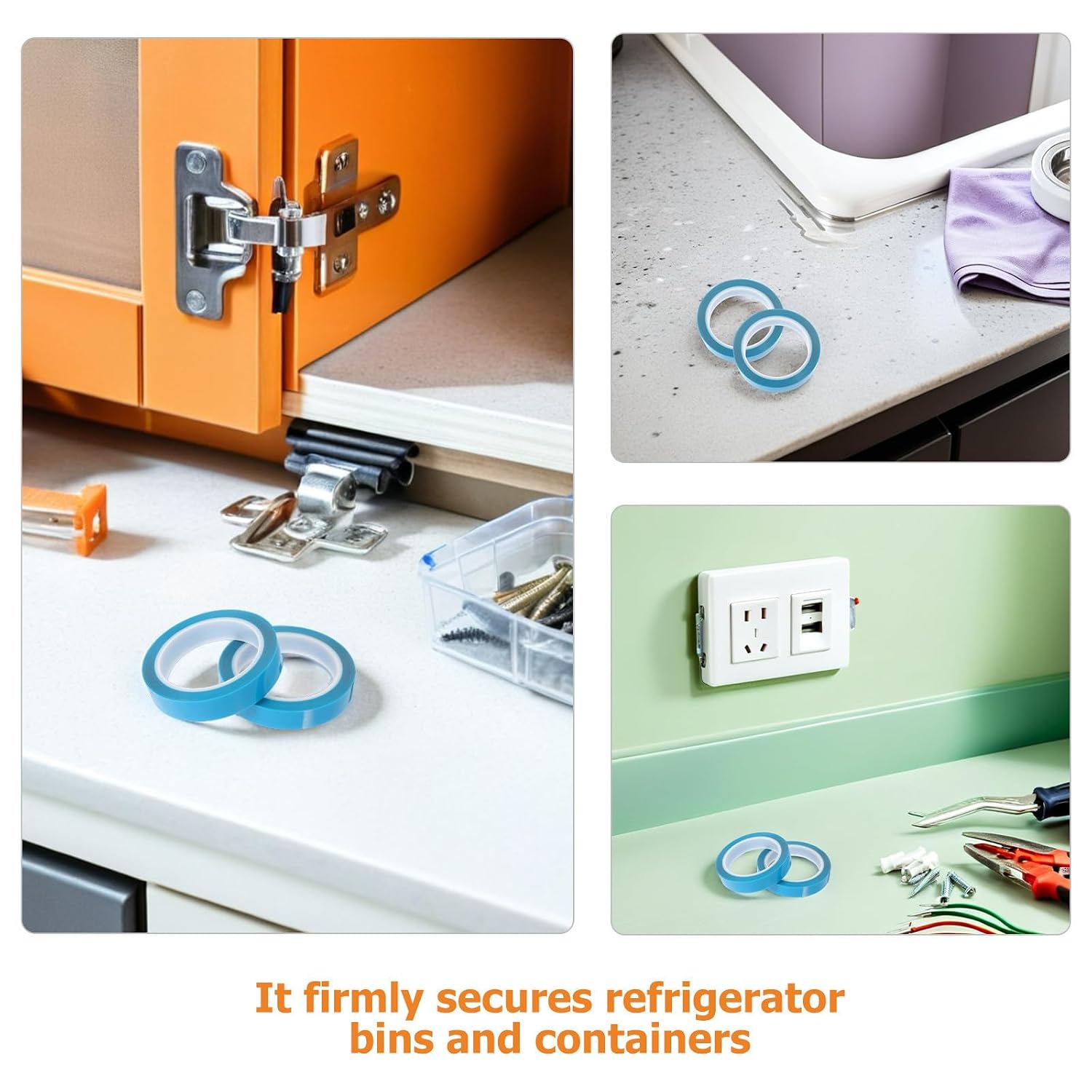 PATKAW Refrigerator Tape 2 Rolls PET Appliance Fixing Tape for Doors
