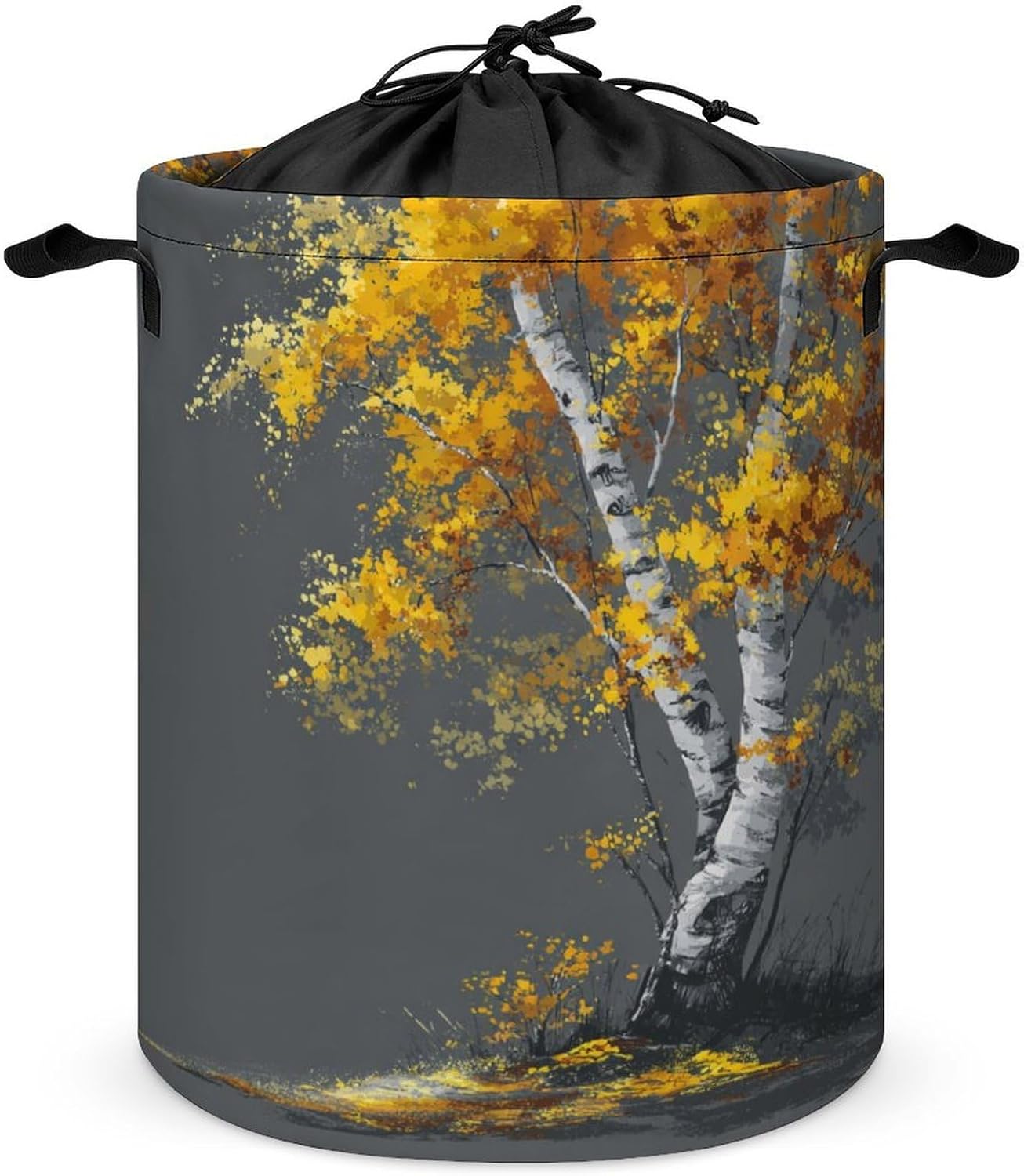 Beautiful Sprawling Birch Tree Laundry Basket Laundry Hamper Round Collapsible Drawstring Clothes Hamper for Bedroom Bathroom