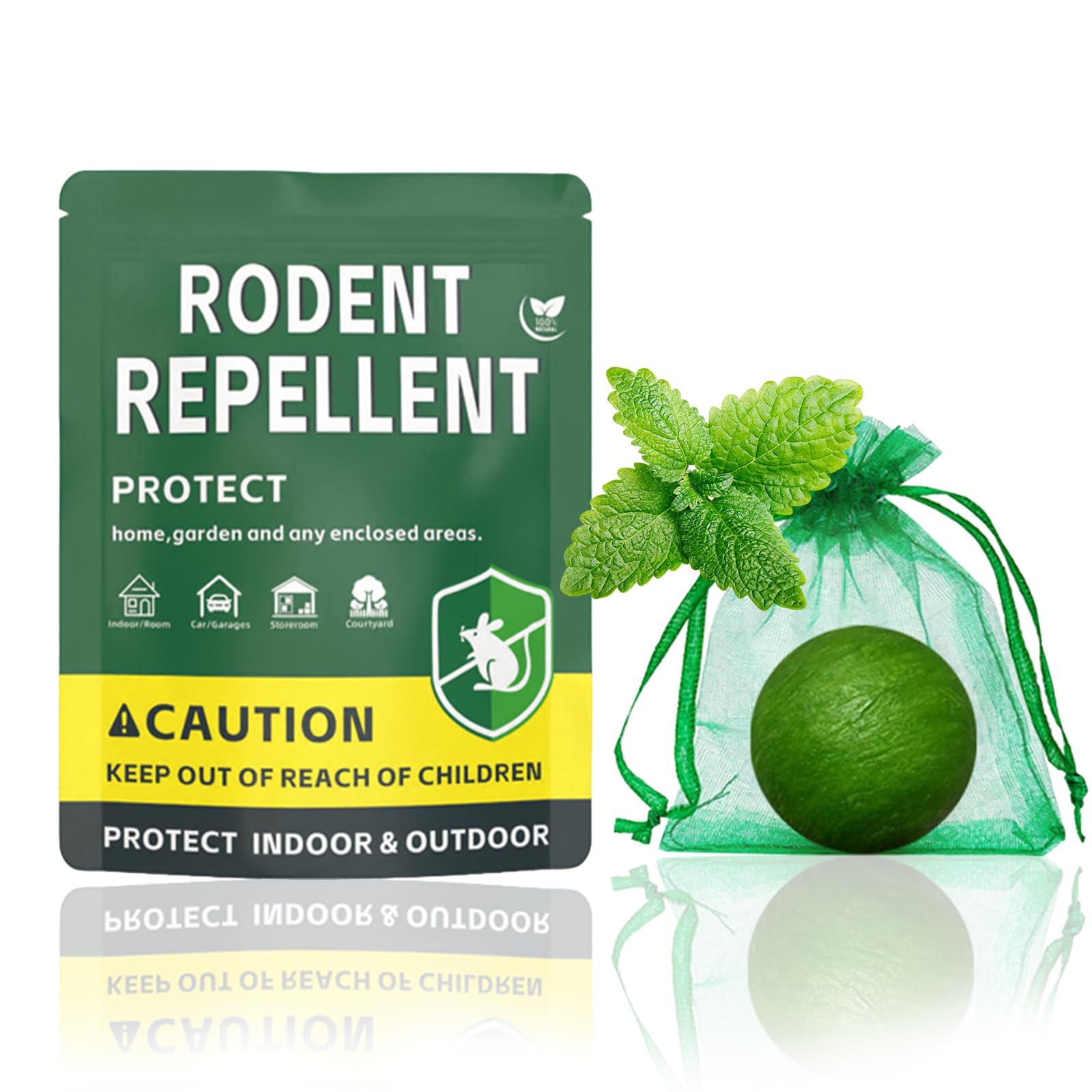 Hpyheius Peppermint Rodent Repellent Balls 10 Pack - Plant-Based Mouse & Rat Deterrent for Home, Car, Garden - Non-Toxic Pest Control Scent Balls, Long Lasting Family Protection