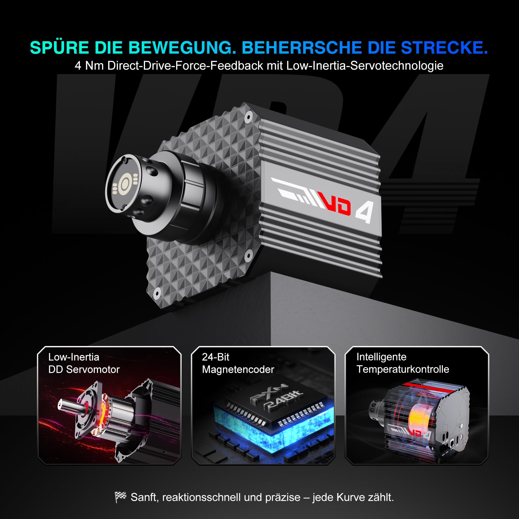 PXN VD4 Bundle Direct-Drive Gaming Lenkrad – 4 Nm Servo-Motor Basis, W AS Rennlenkrad, PD HM Bremse & Gaspedale, Tischklemme – Lenkrad kompatibel mit Windows-PC
