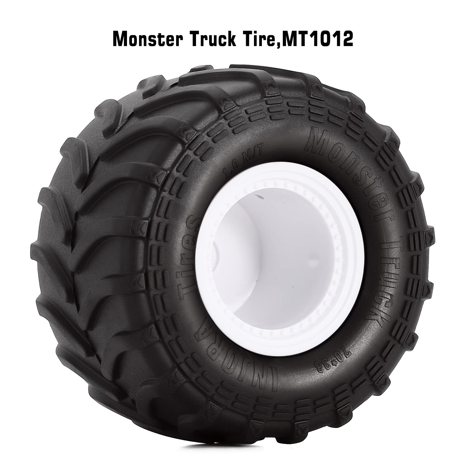 INJORA Monster Truck Felgen 70 * 38mm für FMS FCX24 FCX18 SCX24 TRX4MT Gladiator Bronco Deadbolt 1/24 1/18 RC Crawler Car,Weiß