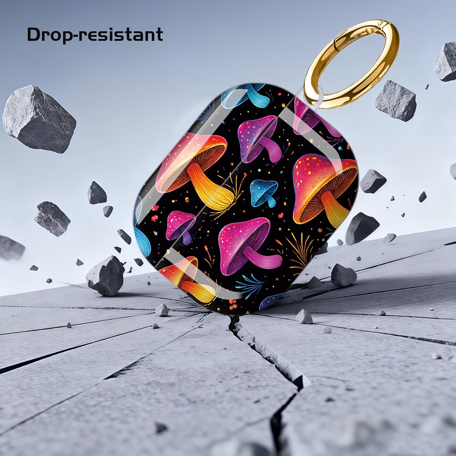 Compatible with AirPod Pro 3 Case,Shockproof Protective Cover with Keychain, Wireless Charging Case Perfect for Women, Trendy Design for AirPod Pro 3rd Generation(Colorful Mushrooms) image 5