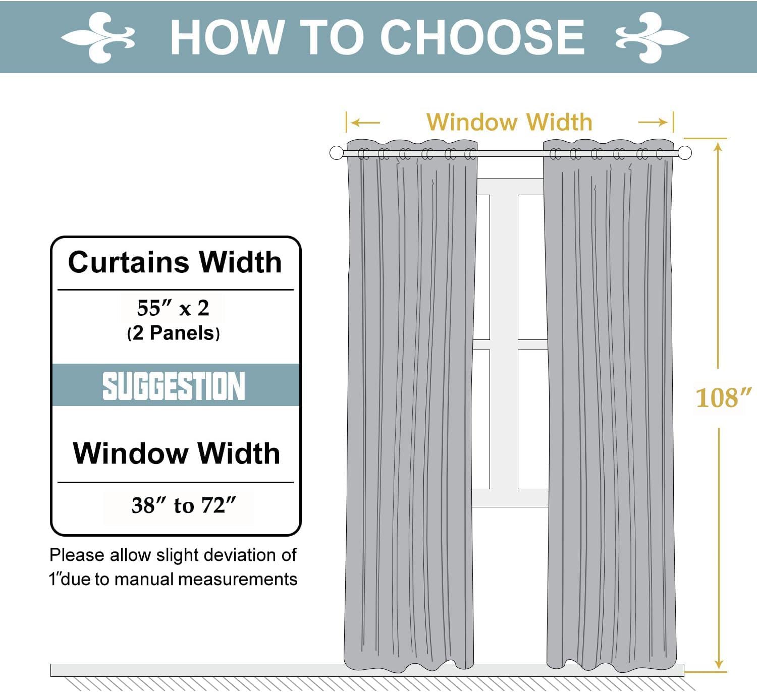 Tiny Break White Cotton Curtains - Solid & Thick Window/Door Curtains 108 Inch Long, Made of 100% Cotton, Grommet Top, Moderate Room Darkening Bedroom, Living Room Drapes - 55 x 108 Inch - Set of 2 image 2