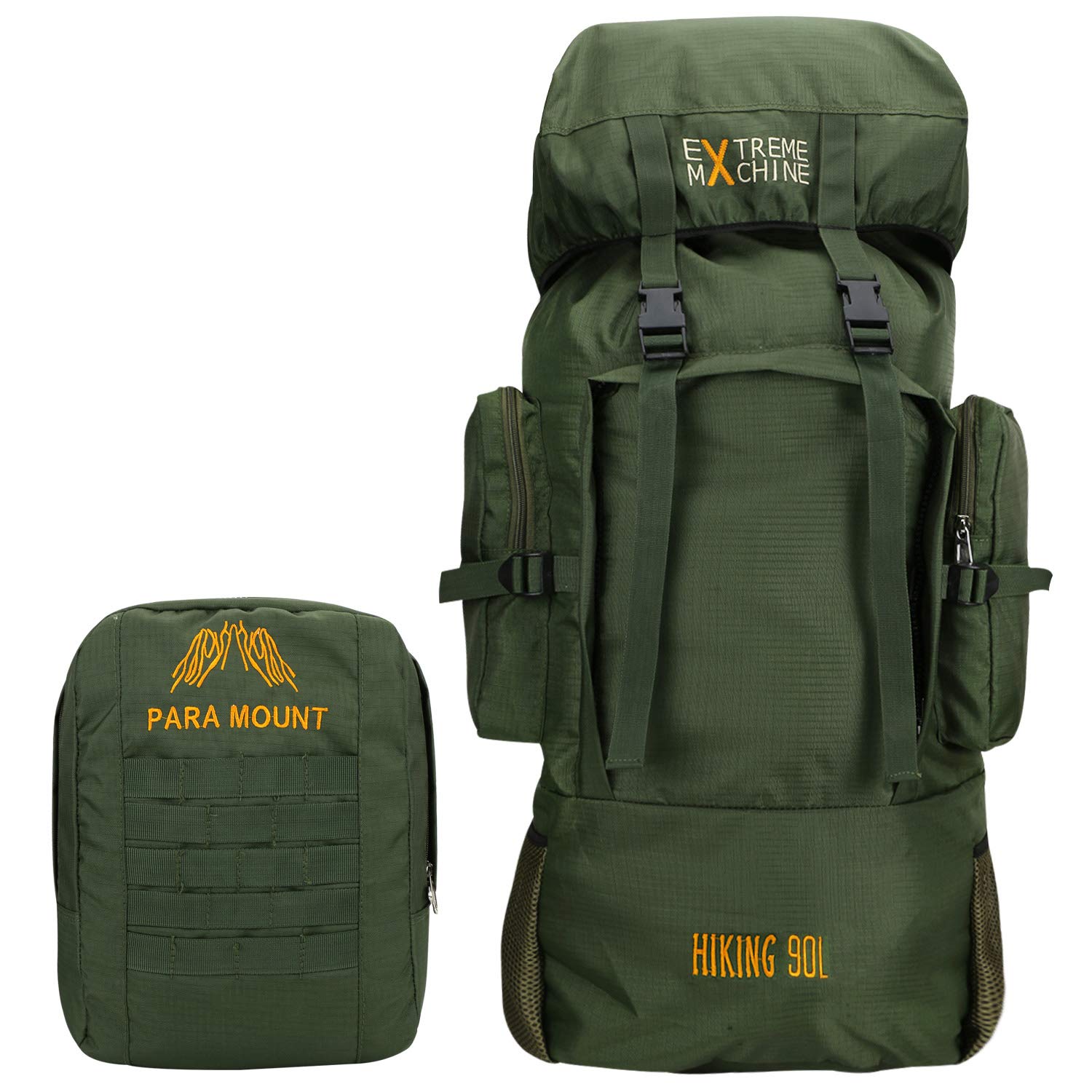 Extreme Machine Detachable 2 in 1 Polyester Rucksack Trekking Bag , Green , 90 L