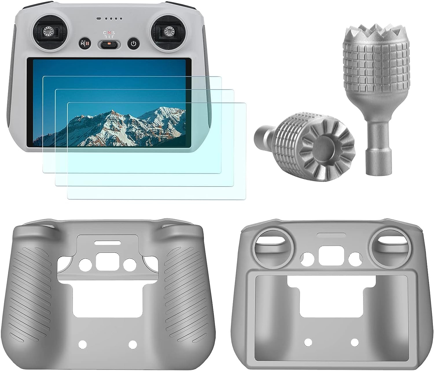 Kit de protection RC : 3 films antireflet, housse boîtier et manette alu pour télécommande Mi