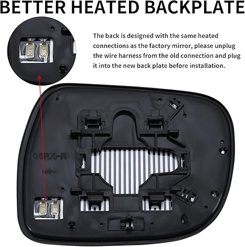 Miniatura 4 de Espejo lateral de pasajero de repuesto para Lexus RX330 2004-2006 RX350 2007-2009 RX400h 2006-2009  Espejo de cristal, espejo retrovisor derecho con