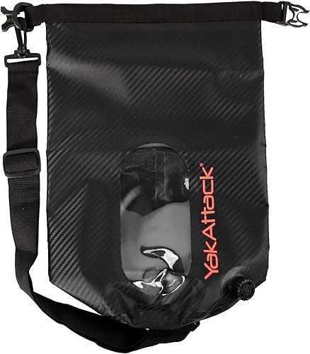 Miniatura 4 de YakAttack Bolsa de secado enrollable de 5L con válvula de aire, carbono negro, bolsa seca marina impermeable para kayak, canotaje y paddleboarding,
