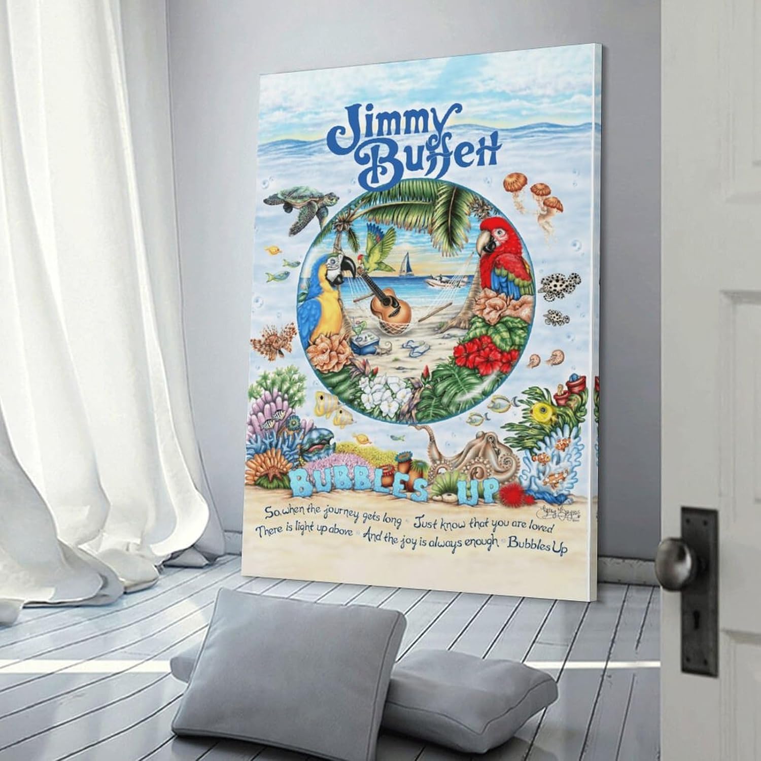 Jimmy Buffett Posters & Prints on Canvas Wall Art Poster for Room Decor Frame:16x24inch(40x60cm)