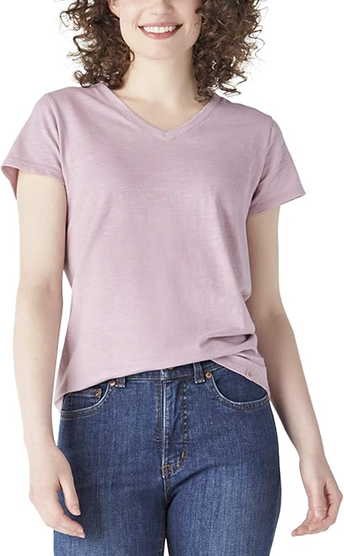 Dickies Womens Women's Plus Short Sleeve V-Neck T-Shirt