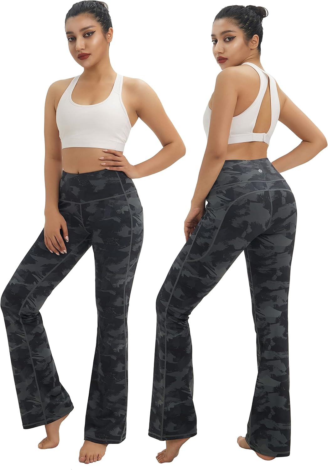 BUBBLELIME 29"/31"/33"/35"/37" Women High Waist Bootlegs Yoga Pants Tummy Control Bootcut Workout Flared Out Pockets - Image 4