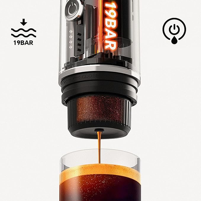 Cafetera Portátil con Presión 19 Bar para Latte y Capuchino, Uso Hogar y Oficina miniatura 9