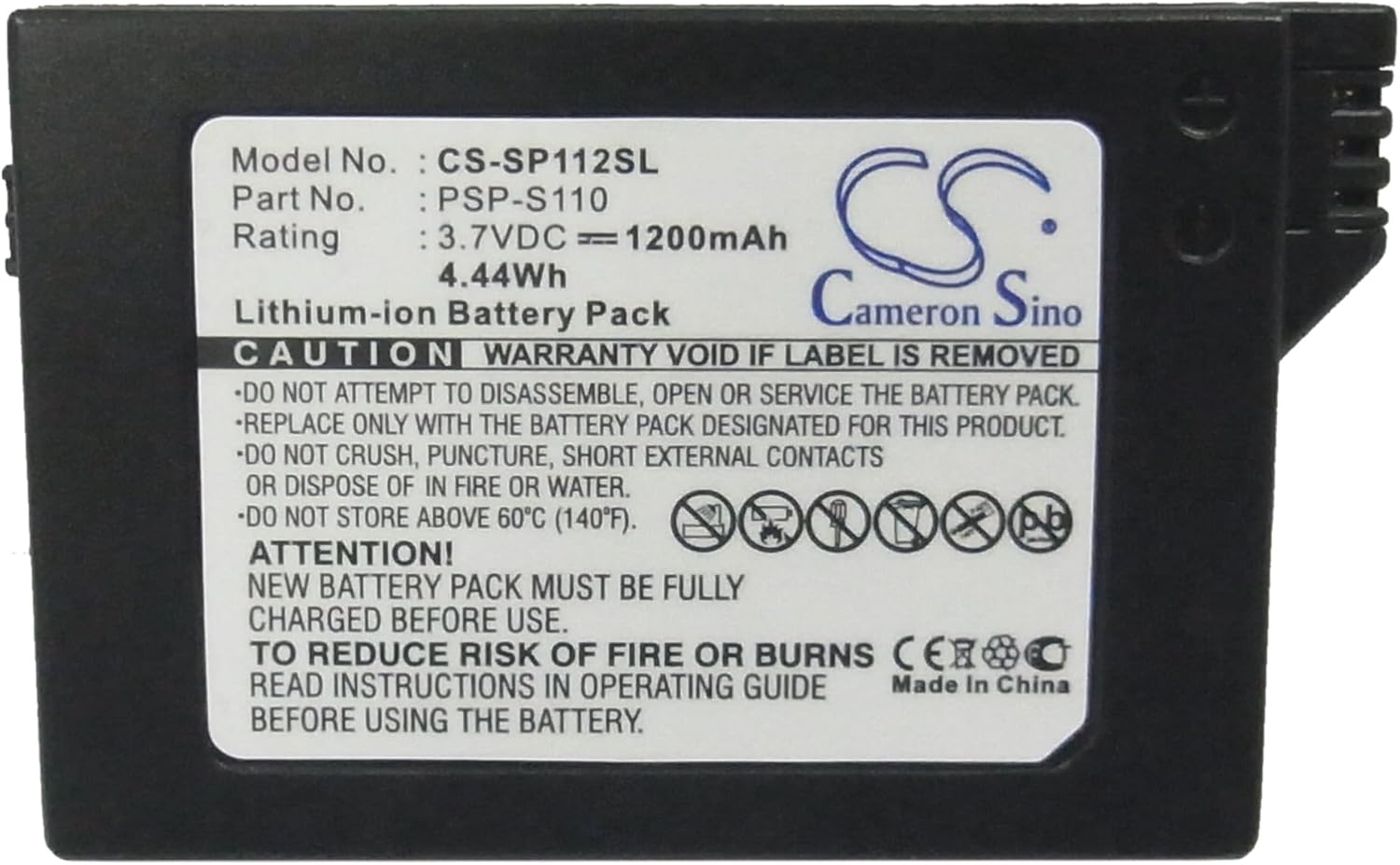 Afshan 1200mAh/3.7V PSP-S110 Battery Replacement for PSP-3002 Silm PSP-2002 PSP-3004