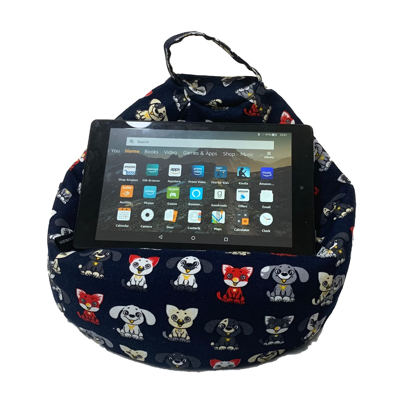 Dogs MyCushy Tablet Stand Pillow Works with any Device including Phones, Tablets, eReaders or Books