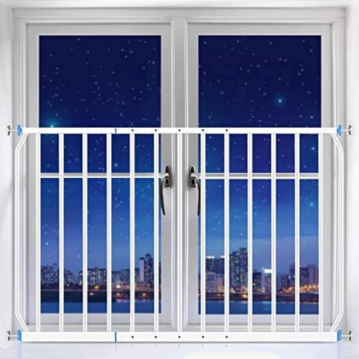Rejillas de seguridad para ventanas, protectores de seguridad para niños, barras de acero montadas a presión, no requiere agujeros, se adapta a 160-230 cm, mayor seguridad en el hogar para niños y