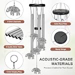 Virekm Windchimes Outdoors Liquidation, Chime de vent en métal d'aluminium pour l'extérieur Sympathie Chimes de vent suspendus pour la décoration de patio, Jardin Décor. Zen Garden, Dons pour les femmes (éléphant)