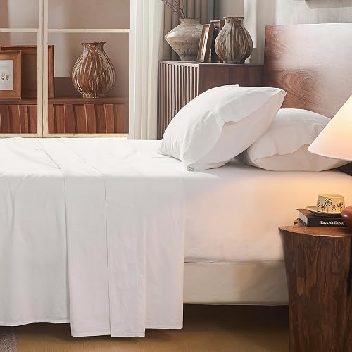 100% Linen Sheet Set Queen Size Extra Deep Pocket Fits