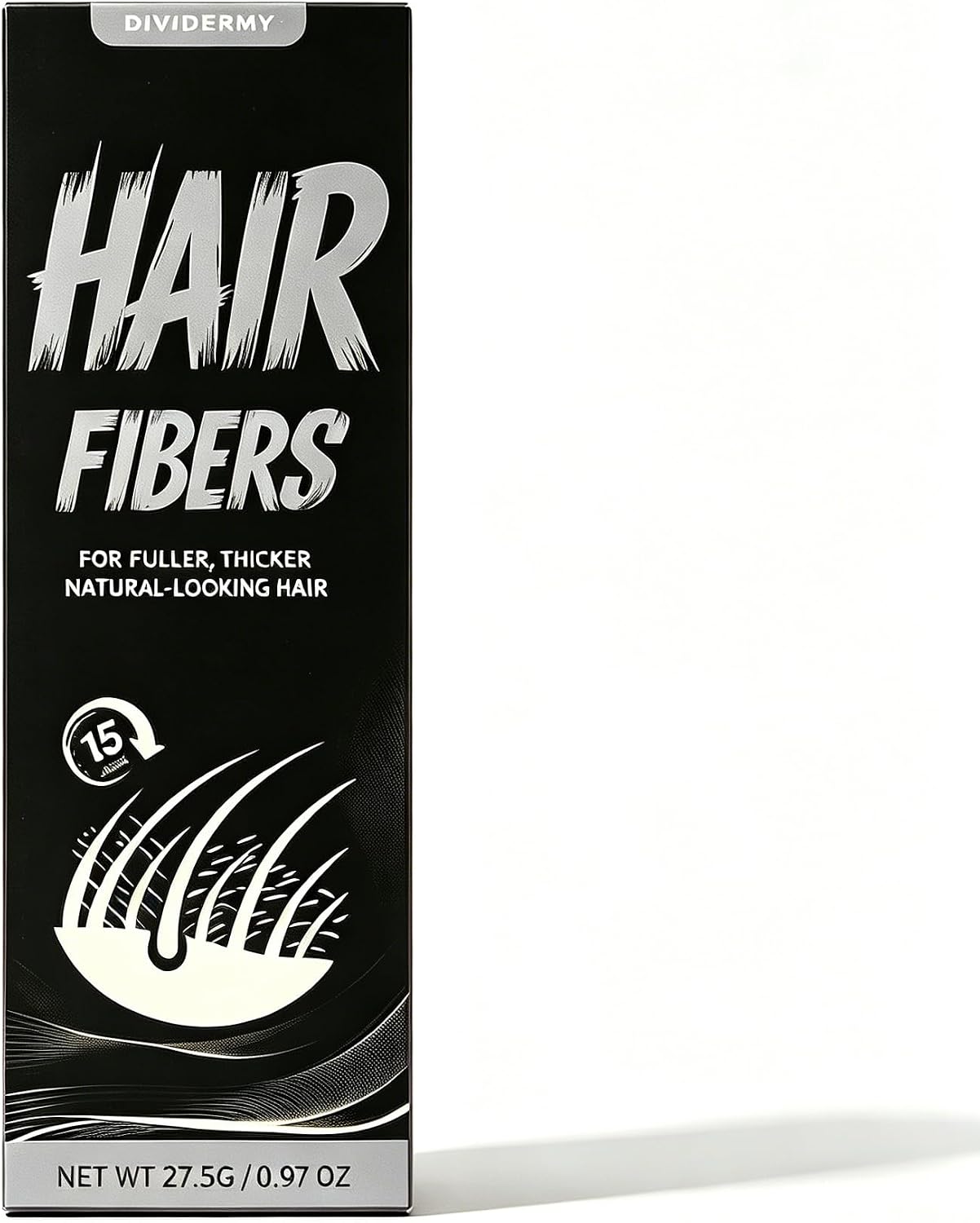Poudre densifiante cheveux, Poudre coiffante pour Hommes, Ajoute du Volume, Effet Cheveux Plus Épais, Gris