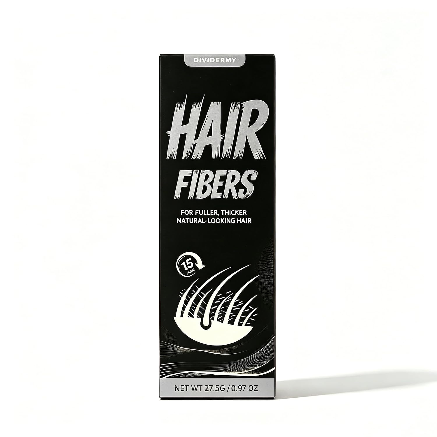 Volume Powder Hair, Scattered Hair Fibres, Creates Volume, Instant Hair Thickening at the Root, Grey