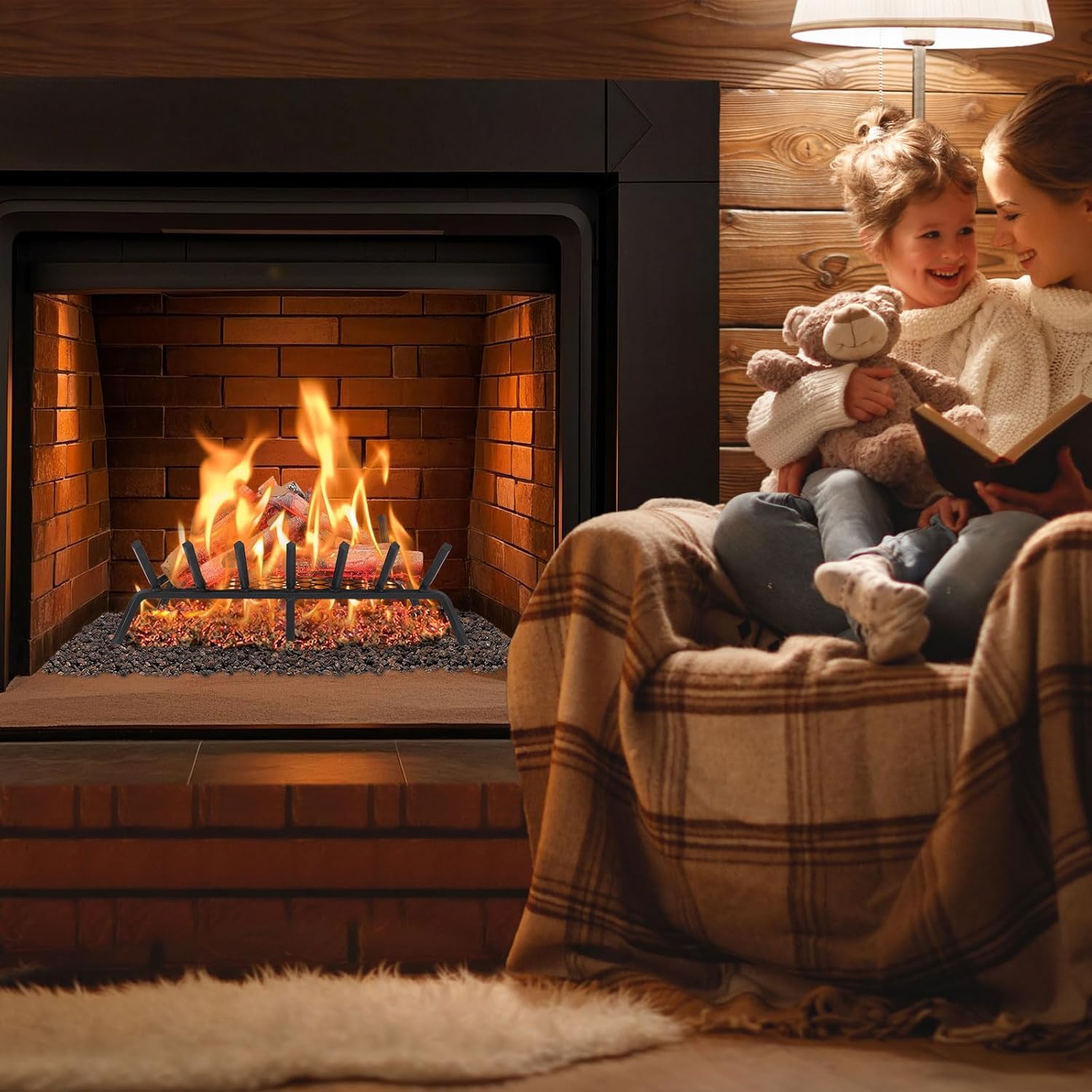 10 Pcs Gas Logs Set - White Birch Realistic Ceramic Logs for Indoor/Outdoor Gas Fire Pits, Fireplace, Ventless Faux Fireplace Wood - Lightweight Fake Logs Decor