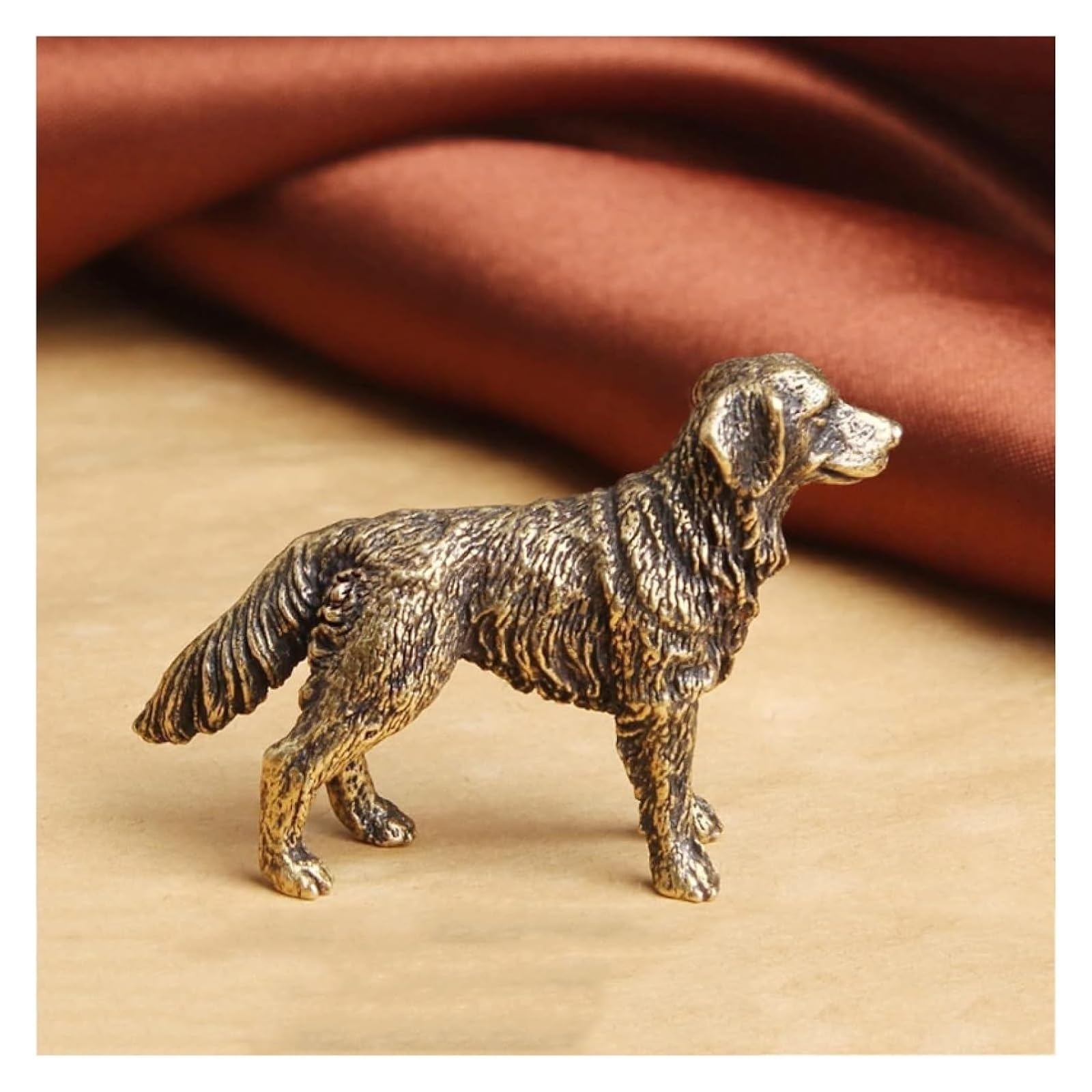 XCFTYRU Vintage Brass Statue， Ornaments Handmade Vintage Brass Hound Home Decorations Accessories