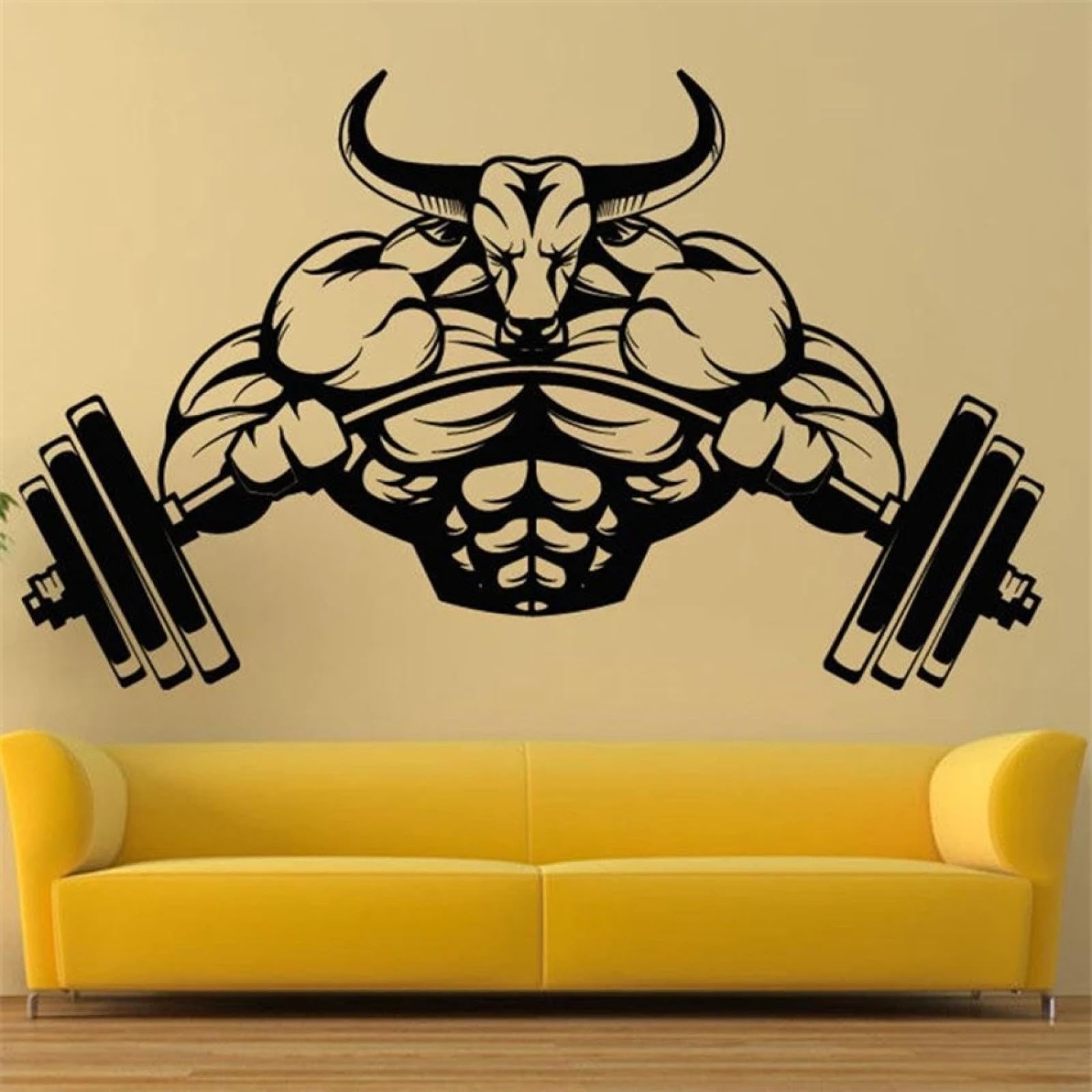 WEIMEIJIE Gym Stickers, Bodybuilding Stickers, Muscle Dumbbell Vinyl Sports Gym Home Decor Art Decals