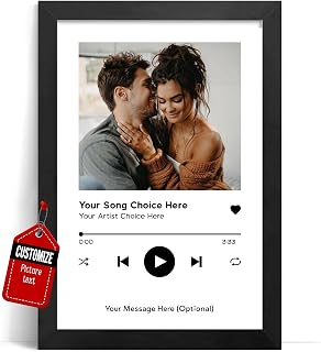 VICILO Personalised Song Poster Wall Art Print Custom Music Available With Frame, Gift for Anniversary Christmas Wedding or Birthday, Cute Gifts for Girlfriend