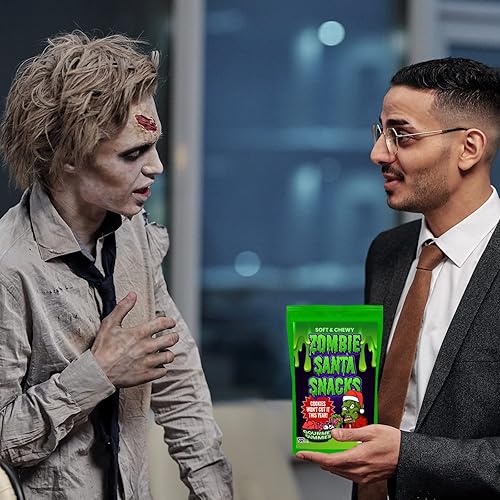 Miniatura 5 de Zombie Santa Snacks - Gomitas de gomitas gourmet para niños - Divertido regalo de Navidad espeluznante de zombi - Ojos masticables, cerebros, dedos