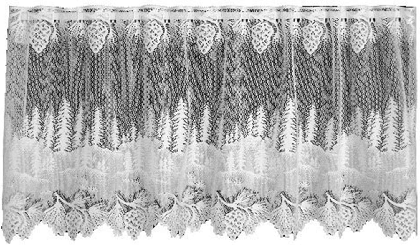 Heritage Lace Pinecone 60-Inch Wide by 30-Inch Drop Tier, Ecru