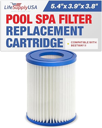 LifeSupplyUSA Filtro de repuesto para filtro de piscina Bestway Tipo II Lay Z Spa Filter Pump 58094 para piscina sobre el suelo