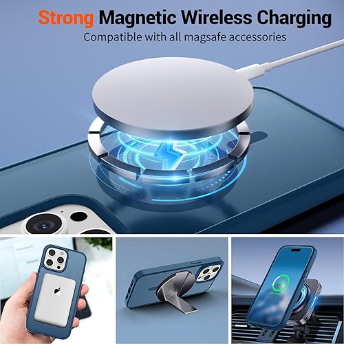 Miniatura 158 de SUPFINE Funda magnética para iPhone 11 (compatible con MagSafe) (protección contra caídas de grado militar), translúcida mate a prueba de golpes