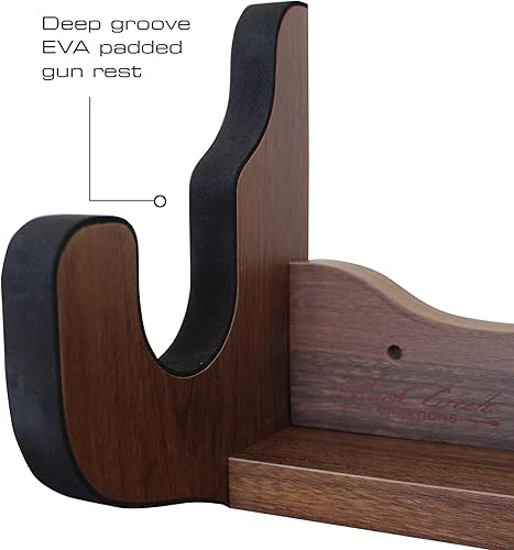 Miniatura 4 de Rush Creek Creations Estante de exhibición de almacenamiento de pistola individual para montaje en pared para rifles y escopetas, estante de