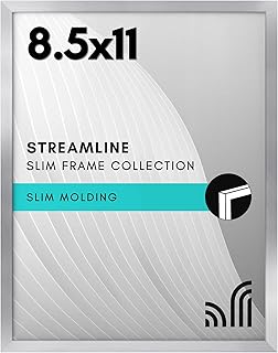 Americanflat 8.5x11 Picture Frame with Shatter-Resistant Glass - Streamline Collection - Thin Border Photo Frame for Wall ...