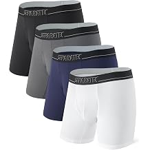 Separatec Separate Pouch Mens Underwear Breathable & Soft Moisture Wicking Micro Modal Support Boxer Briefs with Fly 4 Pack