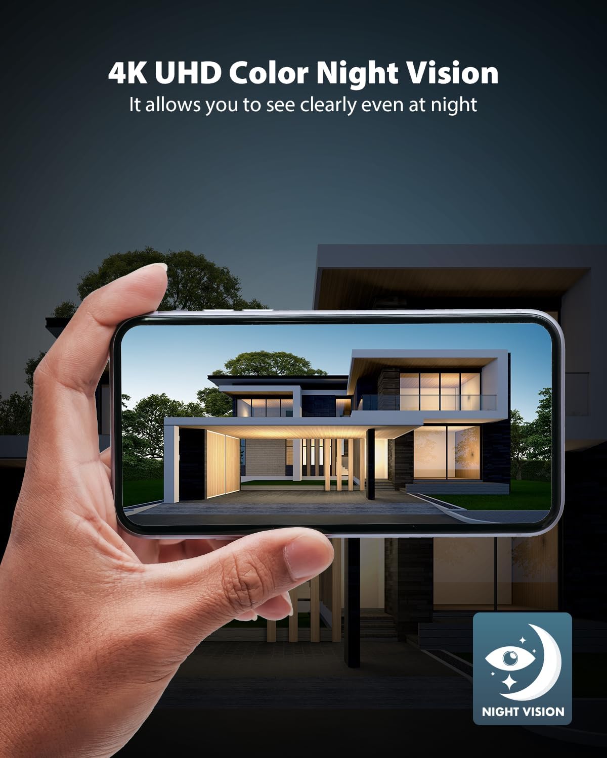 COCOCAM 4K 8MP Security Camera Outdoor Wireless WiFi with 5W Adjustable Solar Panel, 10000mAh Battery, AI Recognition, PIR Human Detection, 355° P 90°T, Two-Way Audio, 2.4GHz WiFi, Cloud, IP66