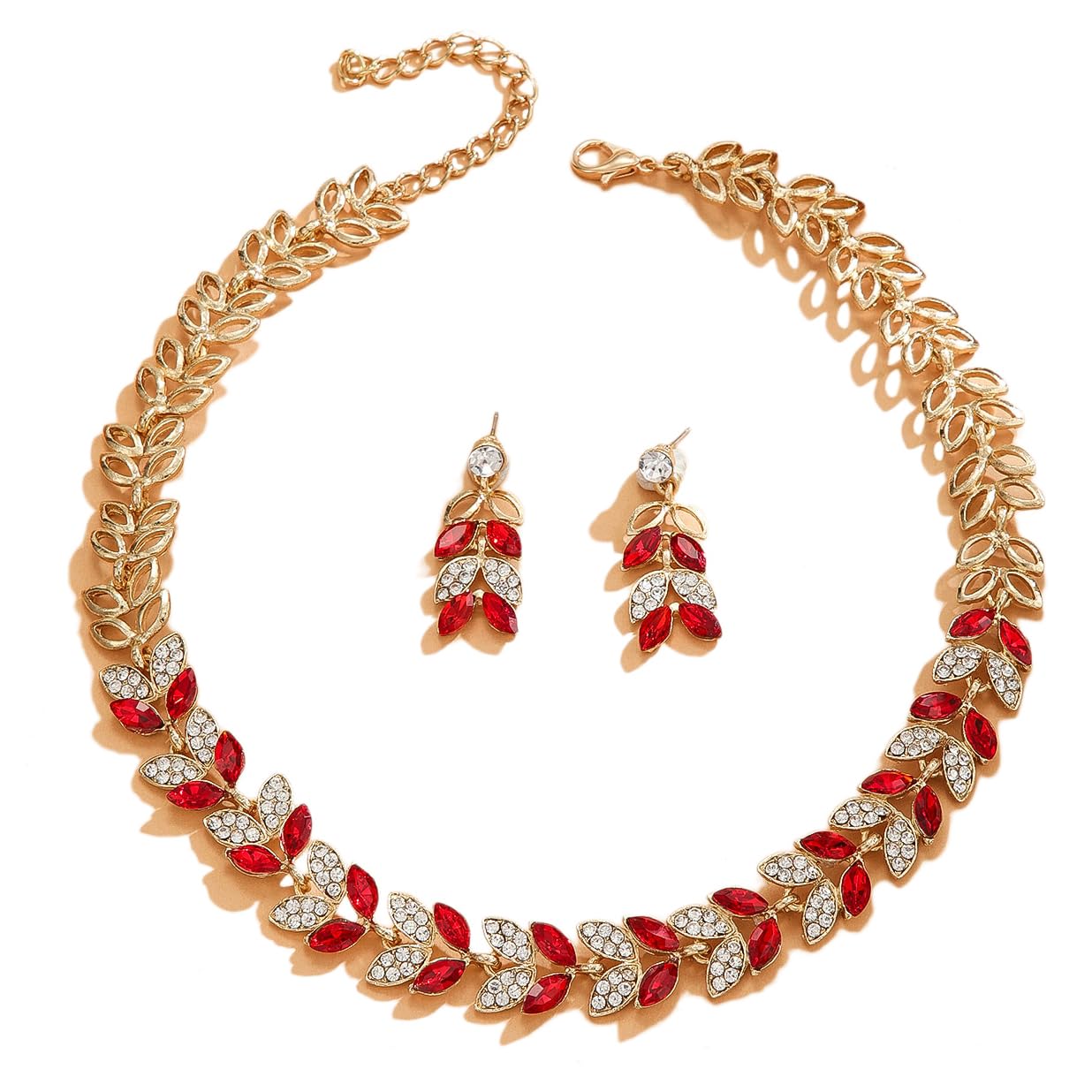 Shining Diva Fashion Latest Stylish Design Fancy Wedding Necklace Jewellery Set for Women (16136s) (Red) (B0DF2BVKMJ) Amazon Price History, Amazon Price Tracker
