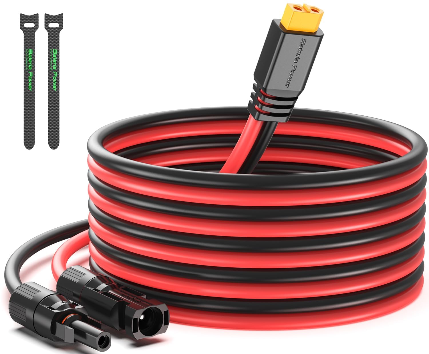 Bateria Power Solar to XT60 Charge Extension Cable 12AWG 10Ft Solar Connector to XT60 Adapter Cable for Solar Panel to LiFePO4 Battery RV Portable Power Station Solar Generator