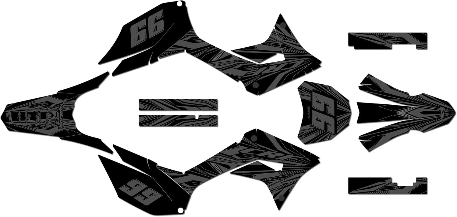 Graphics Kit for Honda CRF 250F (2019-2024) PRIME Series Red-shift 21 Mil - Dirt bike Custom Racing Graphics Decals Stickers Kit, no-plastics