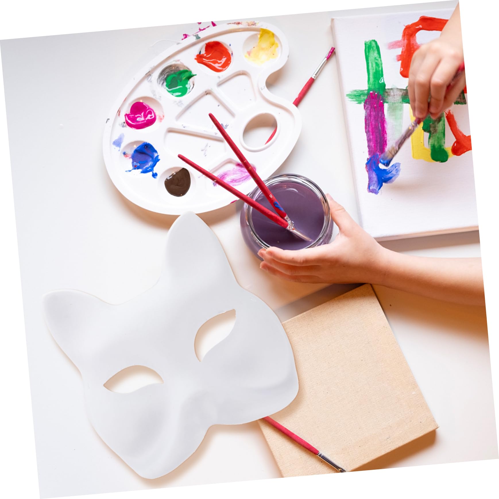 VALICLUD Maschera Vuota Costume Accessori Bianchi Maschere Cosplay Di Volpe Non Verniciato Maschere Fai Da Te Non Dipinte Maschera Veneziana Animale Fai Da Te Vuoto Carta Bianca