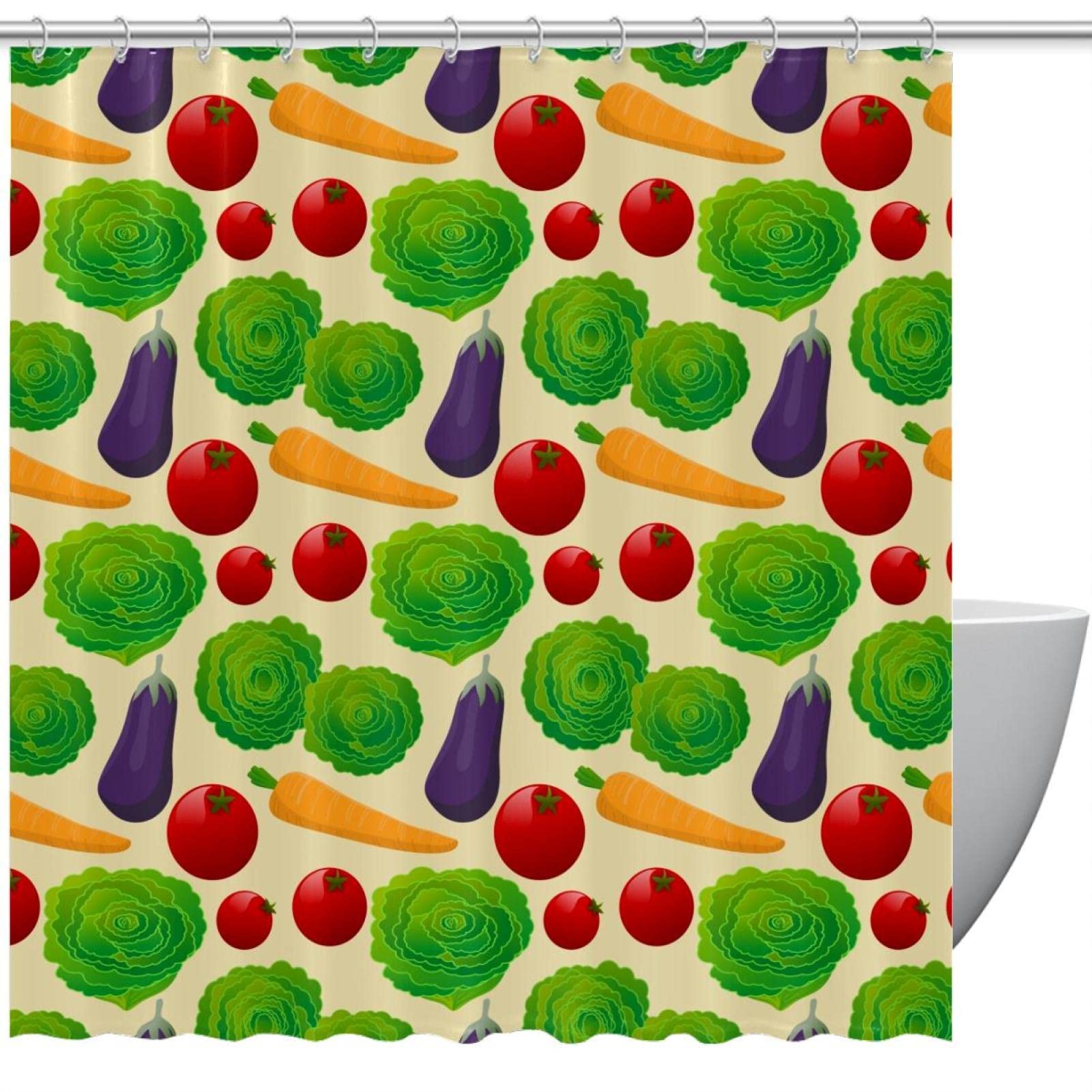 Rideau de douche fruits de 183 cm pour protéger le sol des projections