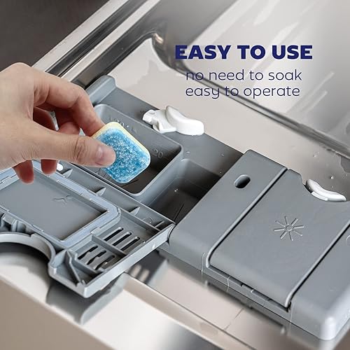 Miniatura 6 de Limpiador de lavavajillas y tableta desodorizante, ayuda a eliminar la cal, la acumulación de minerales y el olor, formulado para limpiar el