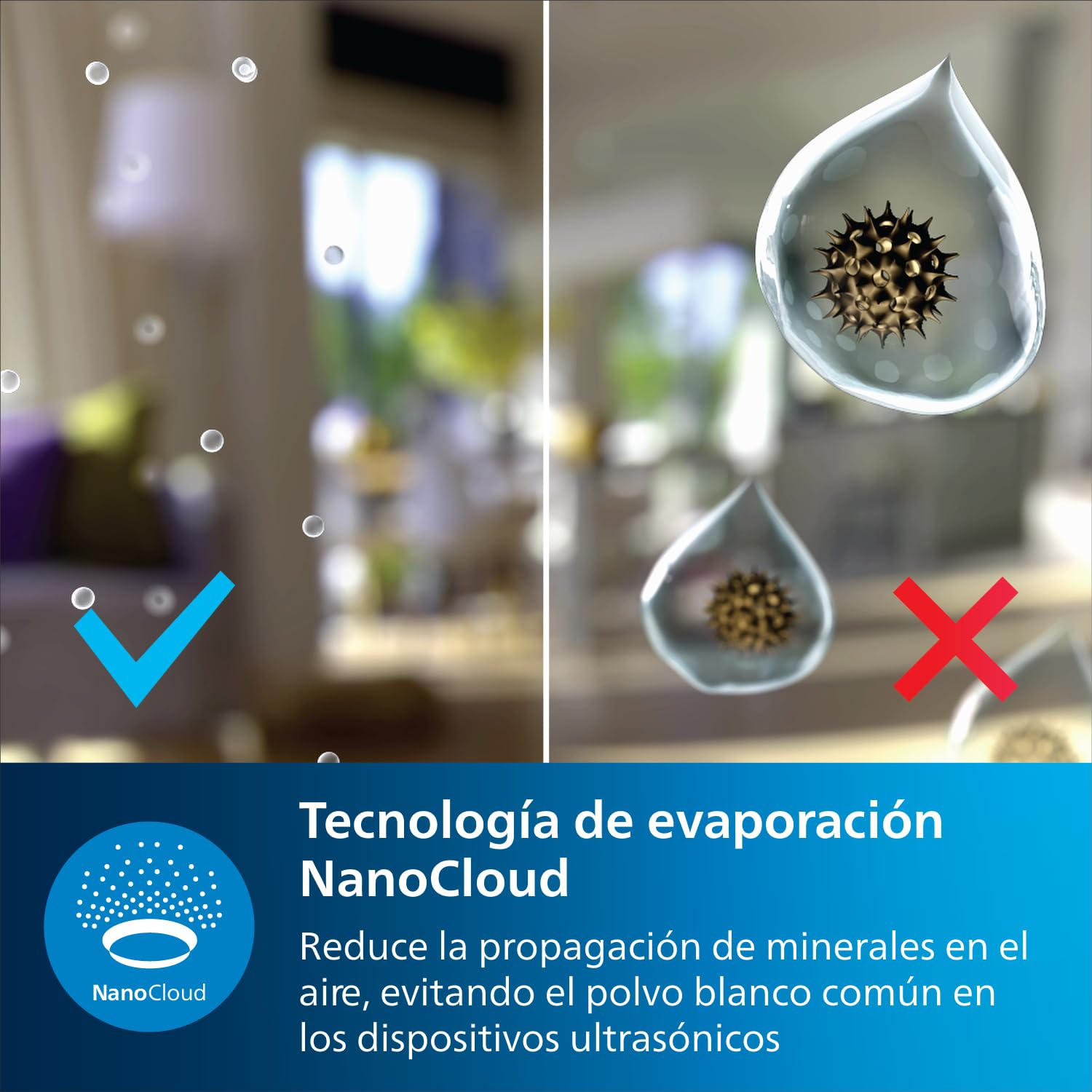 Philips Serie 2000 NanoCloud Humidificador 200 ml/h 2L Ultra silencioso 33 dB Negro HU2718/10