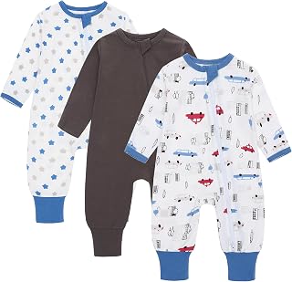 3 Pack Baby Summer Sleeping Bag 0.5 Tog Feet and Sleeves 100% Cotton Breathable Summer Sleeping Bag for Boys and Girls, 9-12 Months, Blue, Blue, 9-12 Months, bule