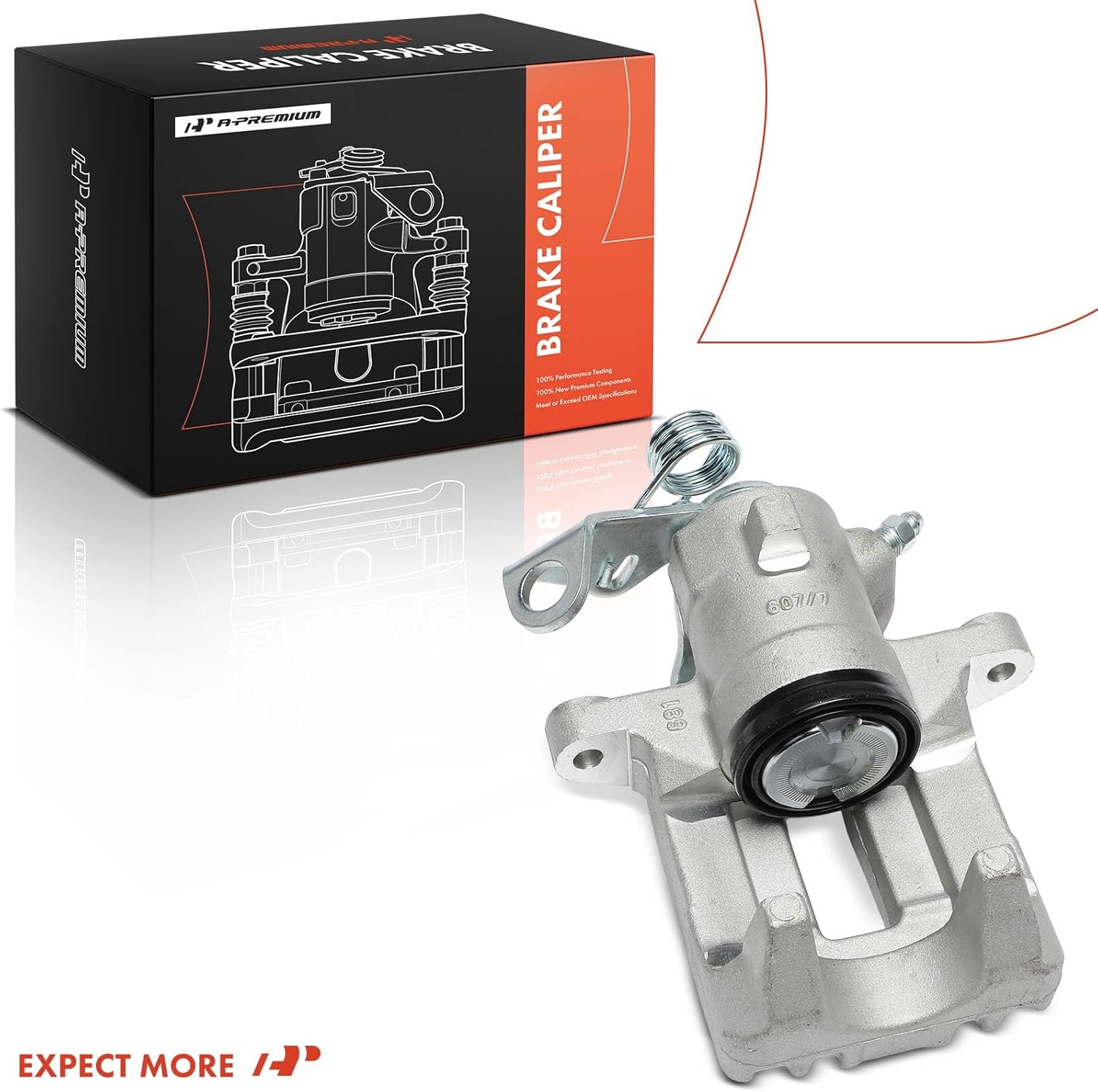 A-Premium Disc Brake Caliper Assembly without Bracket Compatible with Select Audi and Volkswagen Models - A3 1999-2003, TT 2000-2006, Beetle 2000-2010, Golf 2000-2006 - Rear Left Driver Side