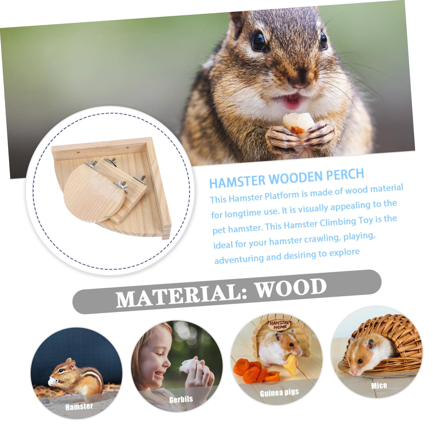 YARNOW 15 Pièces Perche pour Hamster Supports de Cage à Oiseaux Plate-Forme de Perroquet Accessoire Hamster perchoir Perroquet Jouet Accessoires de Cage à Rats tremplin Pratique en Bois